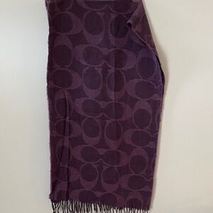 Coach Purple Scarf with Fringe